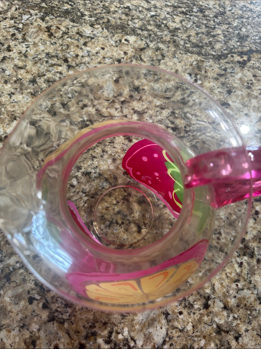 Acrylic Lemonade Pitcher with Pink Handle and Citrus Design - Picture 4 of 4